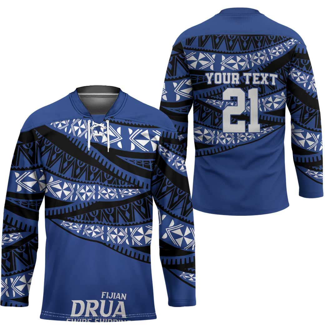 Fiji Rugby Pacific Custom Hockey Jersey Pasifika Tapa Pattern - Polynesian Pride