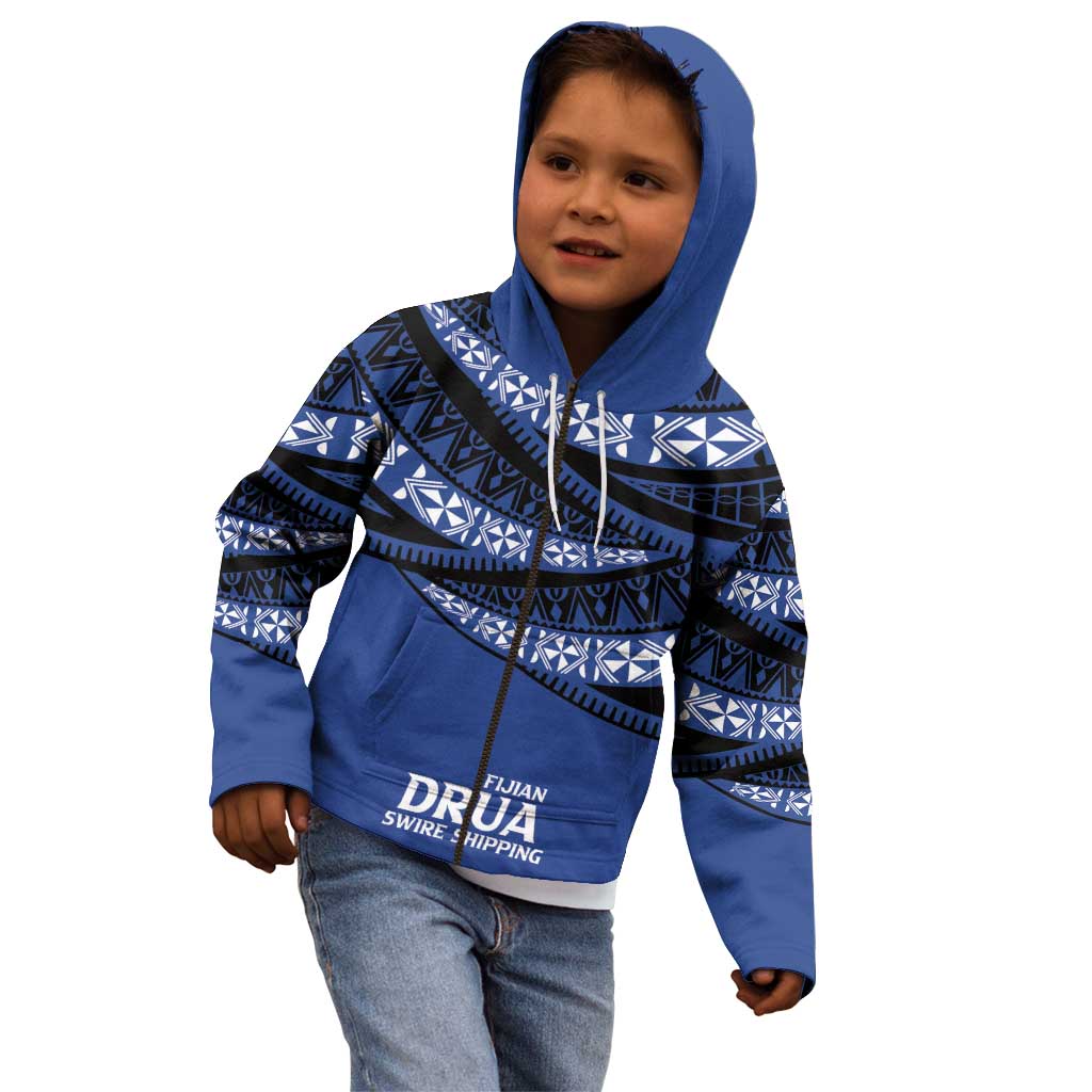 Fiji Rugby Pacific Custom Kid Hoodie Pasifika Tapa Pattern