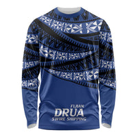 Fiji Rugby Pacific Custom Long Sleeve Shirt Pasifika Tapa Pattern