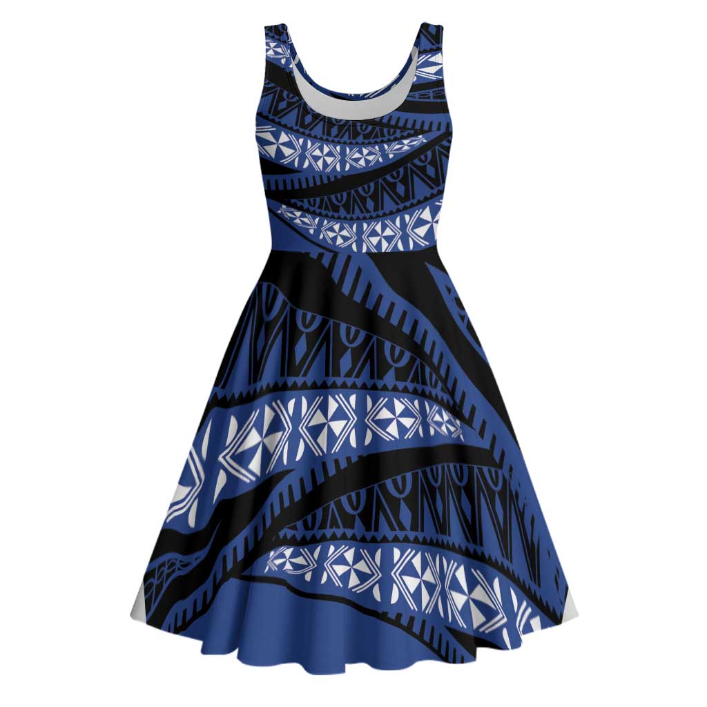 Fiji Rugby Pacific Custom Midi Dress Pasifika Tapa Pattern - Polynesian Pride