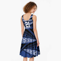 Fiji Rugby Pacific Custom Midi Dress Pasifika Tapa Pattern - Polynesian Pride