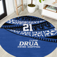 Fiji Rugby Pacific Custom Round Carpet Pasifika Tapa Pattern