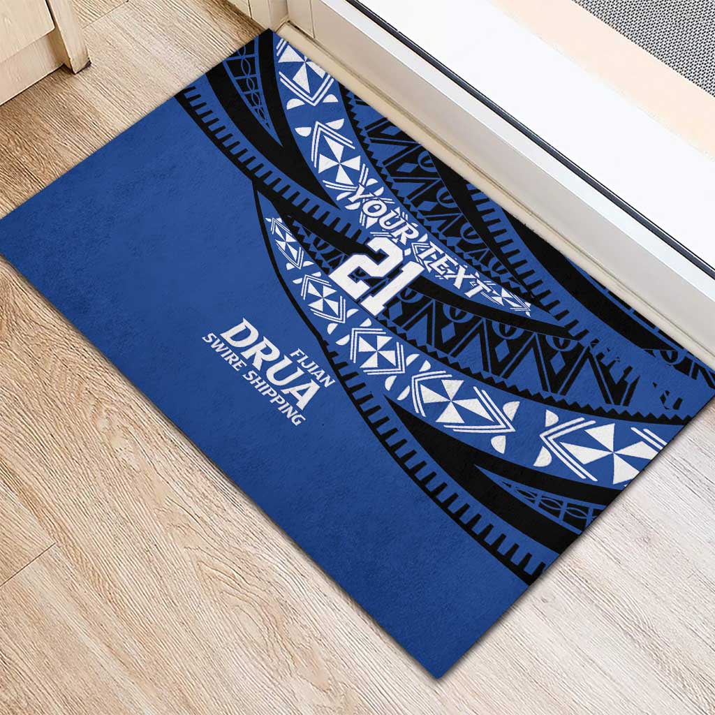 Fiji Rugby Pacific Custom Rubber Doormat Pasifika Tapa Pattern