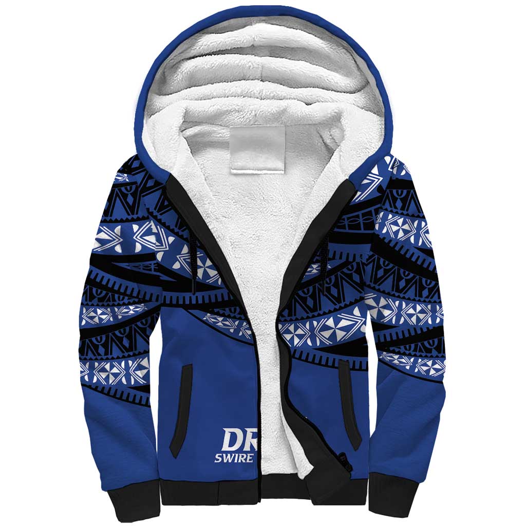 Fiji Rugby Pacific Custom Sherpa Hoodie Pasifika Tapa Pattern