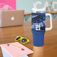Fiji Rugby Pacific Custom Tumbler With Handle Pasifika Tapa Pattern