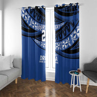 Fiji Rugby Pacific Custom Window Curtain Pasifika Tapa Pattern