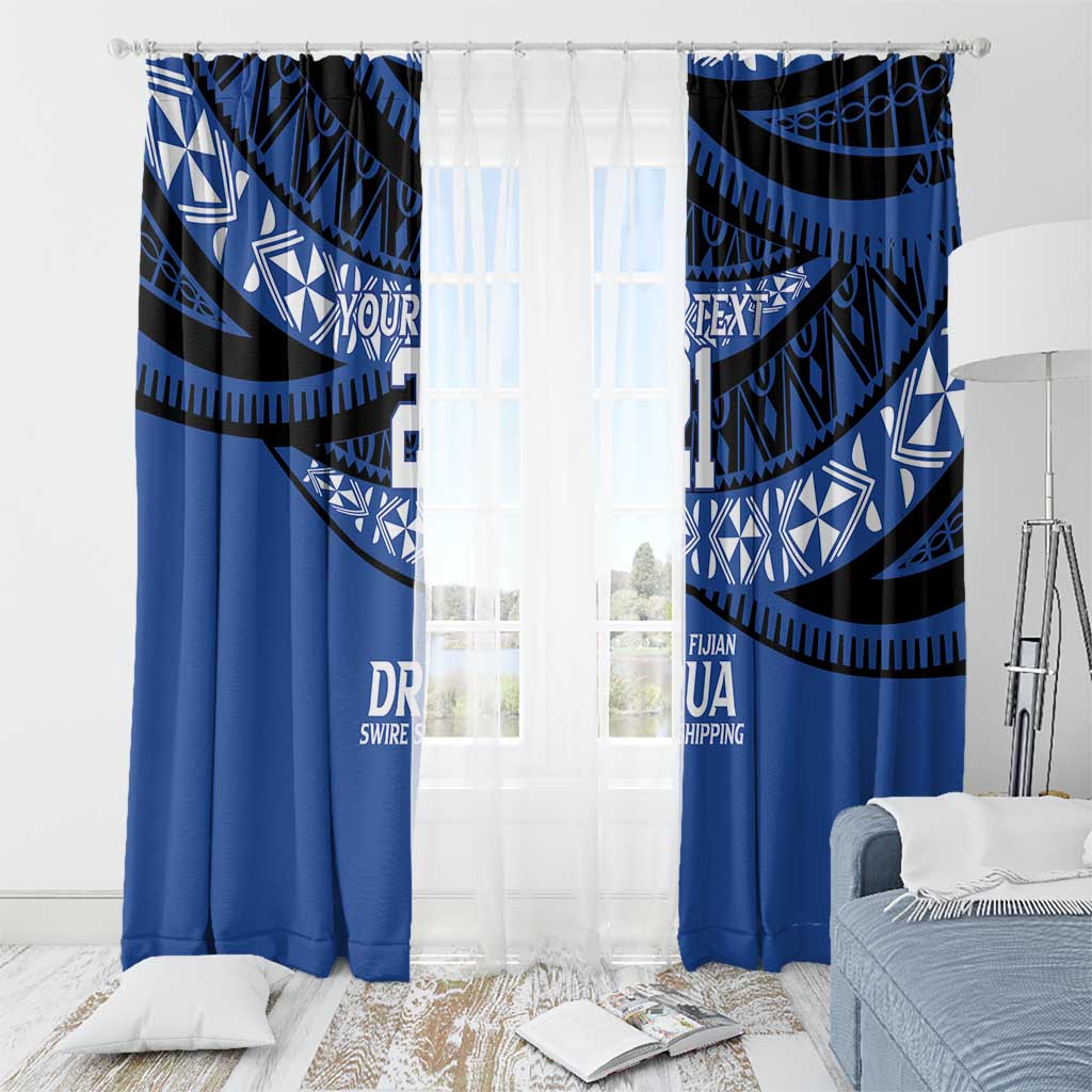 Fiji Rugby Pacific Custom Window Curtain Pasifika Tapa Pattern