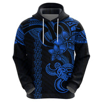 Hawaiian Tribal Hoodie Polynesian Kakau Turtle Blue LT9 - Polynesian Pride