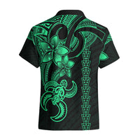 Hawaiian Tribal Hawaiian Shirt Polynesian Kakau Turtle - Green LT9 - Polynesian Pride