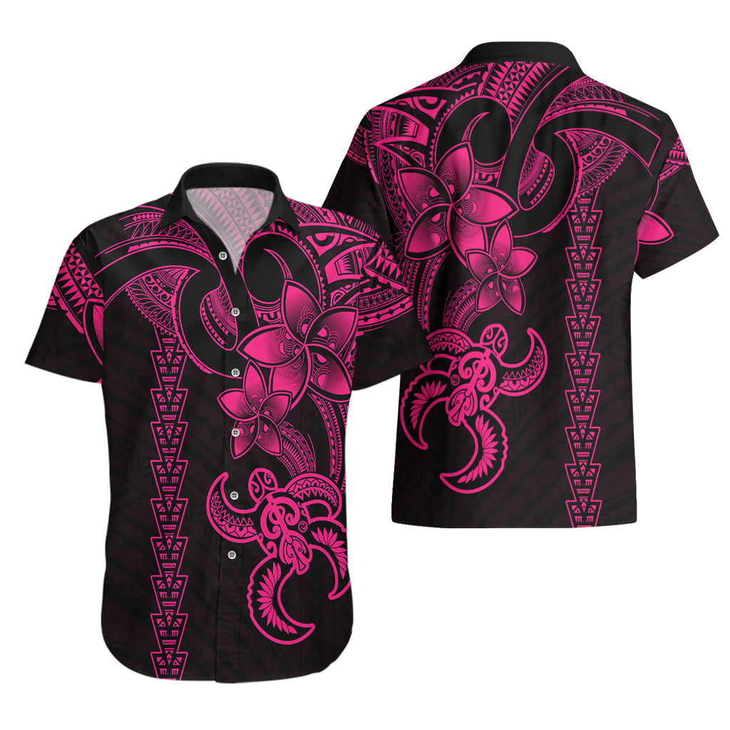 Hawaiian Tribal Hawaiian Shirt Polynesian Kakau Turtle - Pink LT9 - Polynesian Pride