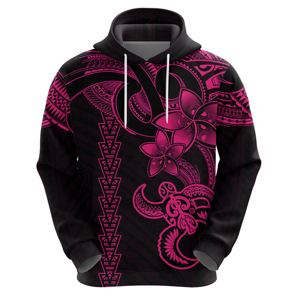 Hawaiian Tribal Hoodie Polynesian Kakau Turtle Pink LT9 - Polynesian Pride