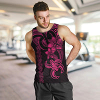 Hawaiian Tribal Men Tank Top Polynesian Kakau Turtle - Pink LT9 - Polynesian Pride