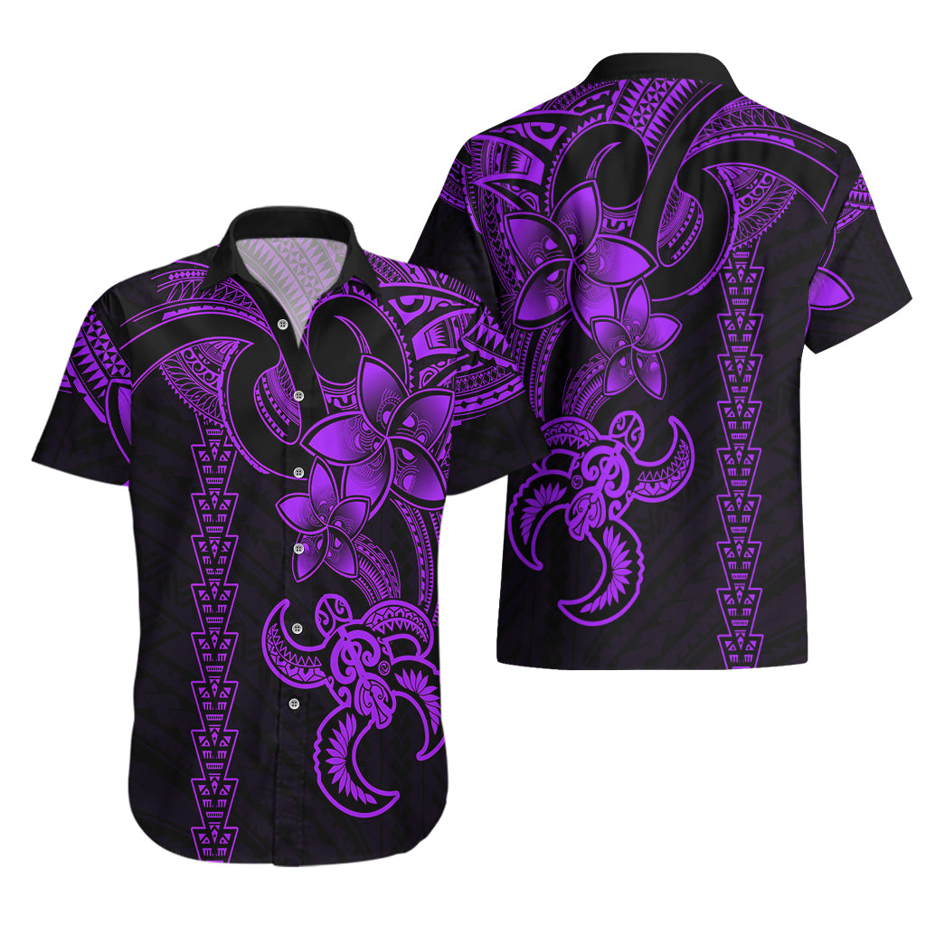 Hawaiian Tribal Hawaiian Shirt Polynesian Kakau Turtle - Purple LT9 - Polynesian Pride