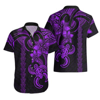 Hawaiian Tribal Hawaiian Shirt Polynesian Kakau Turtle - Purple LT9 - Polynesian Pride