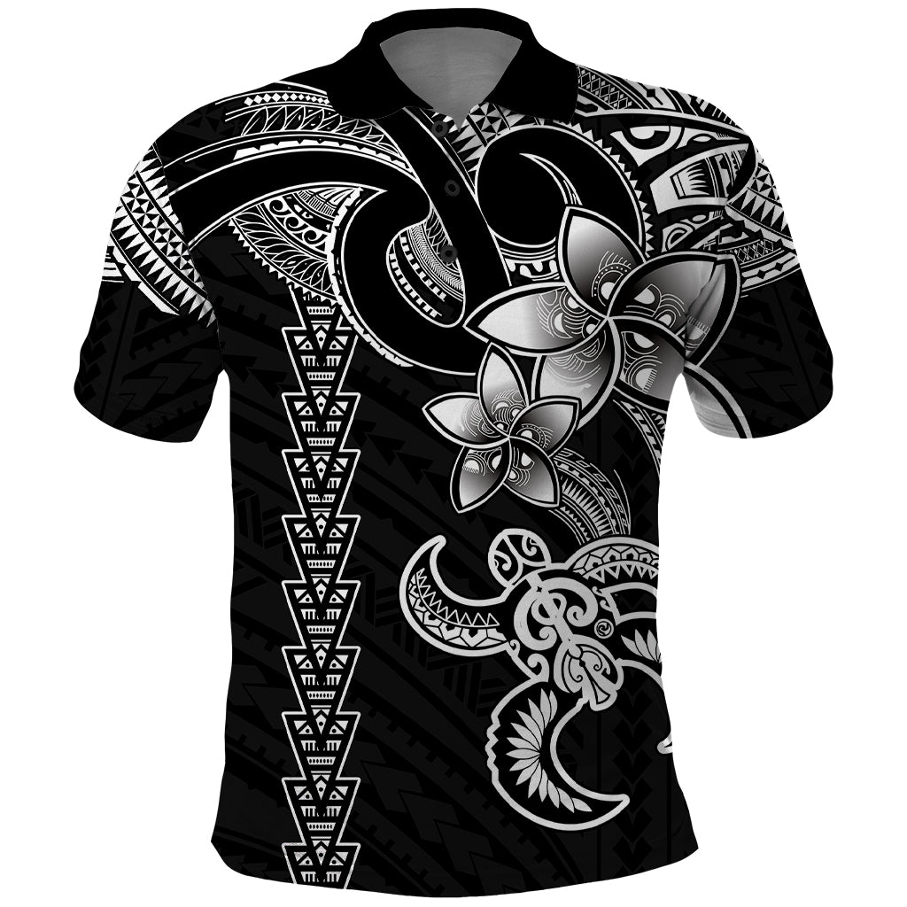 Hawaiian Tribal Polo Shirt Polynesian Kakau Turtle White LT9 White - Polynesian Pride