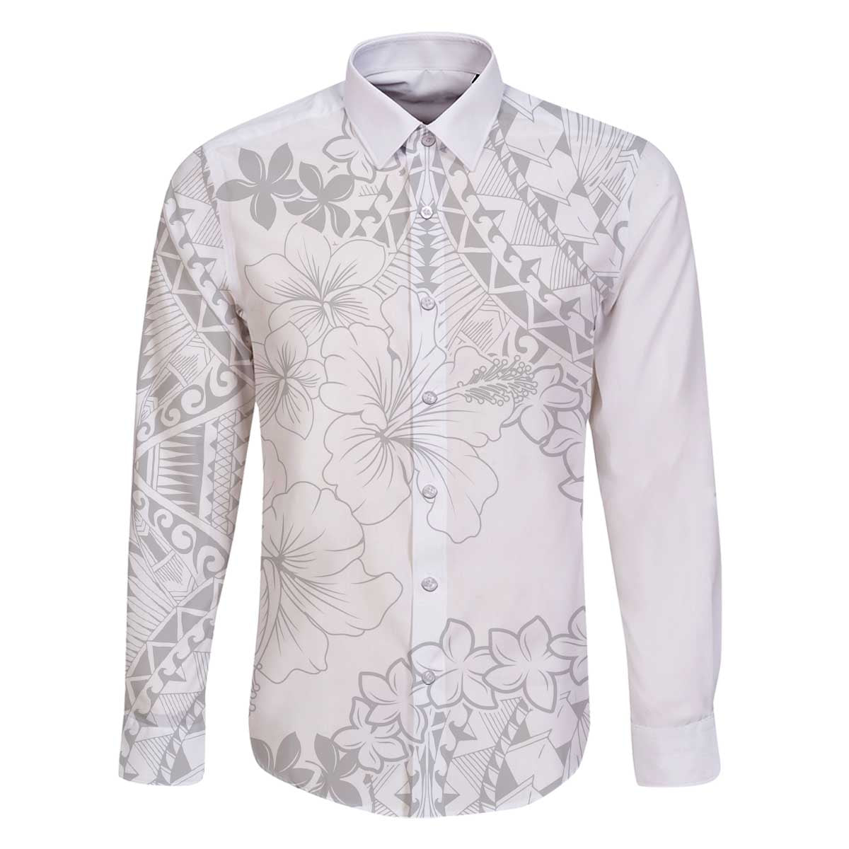 American Samoa Lotu Tamaiti Family Matching Off The Shoulder Long Sleeve Dress and Hawaiian Shirt White Sunday Plumeria White Vibe