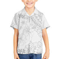 American Samoa Lotu Tamaiti Family Matching Puletasi and Hawaiian Shirt White Sunday Plumeria White Vibe