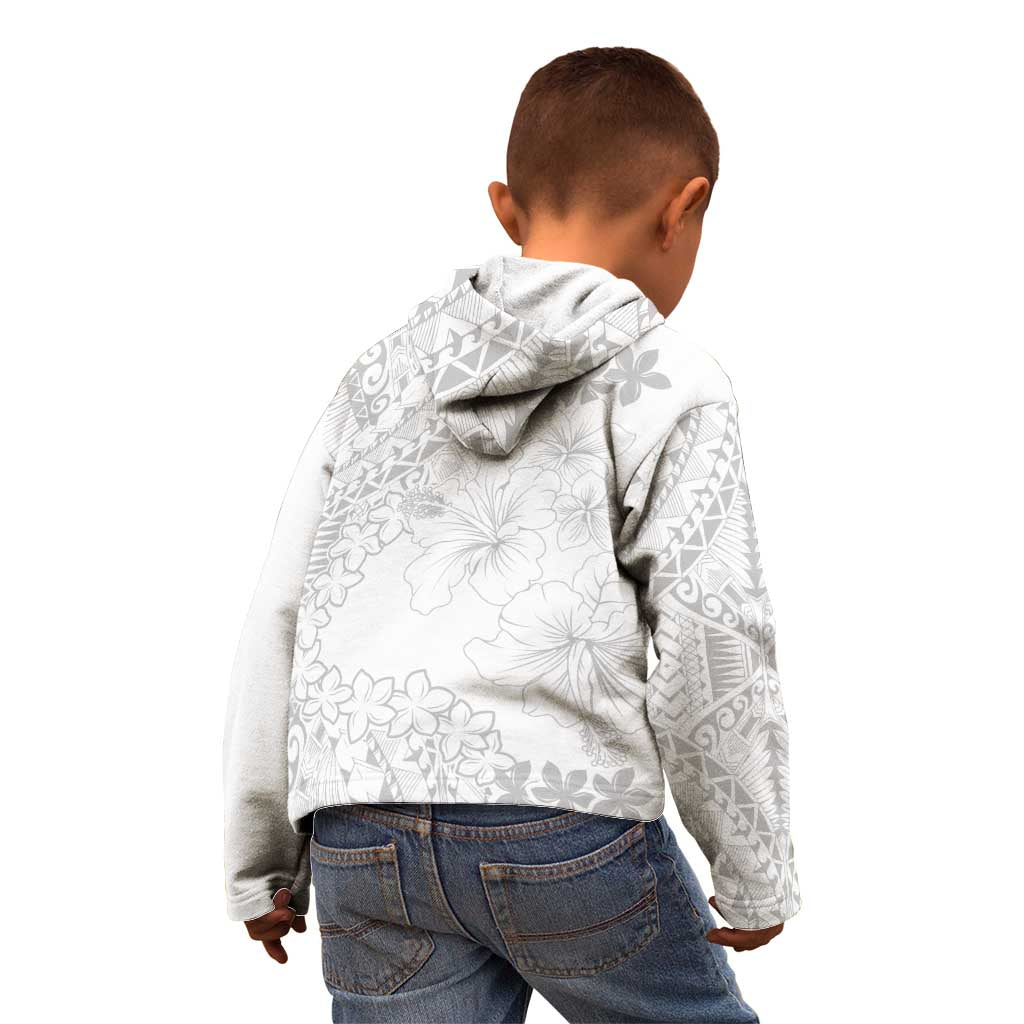 American Samoa Lotu Tamaiti Kid Hoodie White Sunday Plumeria White Vibe