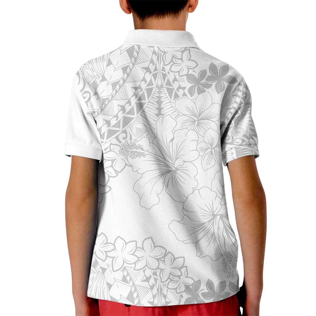 American Samoa Lotu Tamaiti Kid Polo Shirt White Sunday Plumeria White Vibe