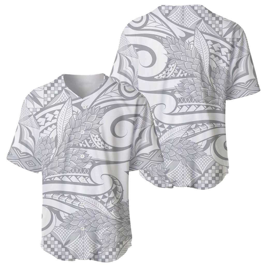 Lotu Tamaiti Samoa Siapo Baseball Jersey White Sunday With Teuila Torch Ginger LT9 - Polynesian Pride