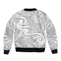 Lotu Tamaiti Samoa Siapo Bomber Jacket White Sunday With Teuila Torch Ginger
