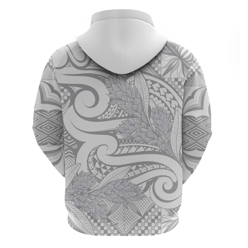 Lotu Tamaiti Samoa Siapo Zip Hoodie White Sunday With Teuila Torch Ginger