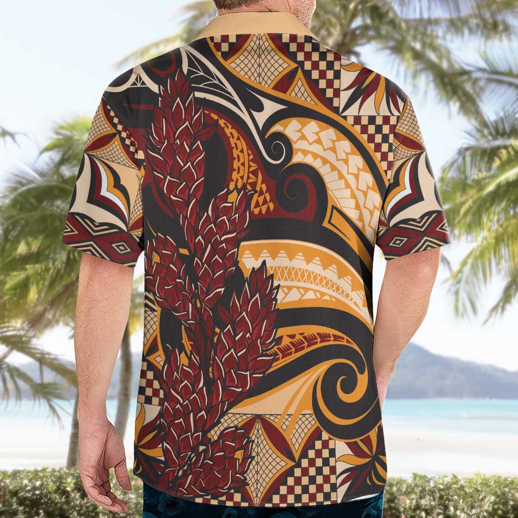 Vintage Samoa Siapo Hawaiian Shirt With Teuila Torch Ginger