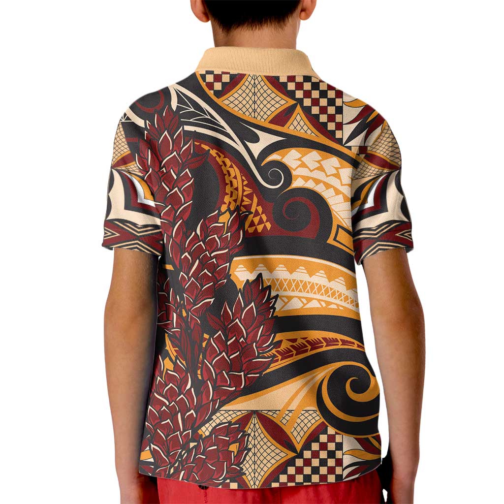 Vintage Samoa Siapo Kid Polo Shirt With Teuila Torch Ginger