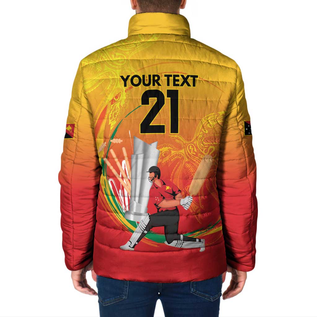 Custom Cricket PNG East Asia-Pacific Padded Jacket Papua New Guinea Rise to Power - Polynesian Pride