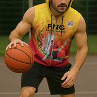 Custom Cricket PNG East Asia-Pacific Sleeveless Zip Hoodie Papua New Guinea Rise to Power - Polynesian Pride