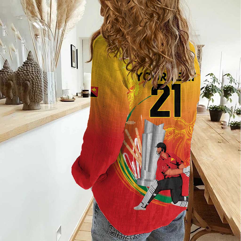 Custom Cricket PNG East Asia-Pacific Women Casual Shirt Papua New Guinea Rise to Power - Polynesian Pride