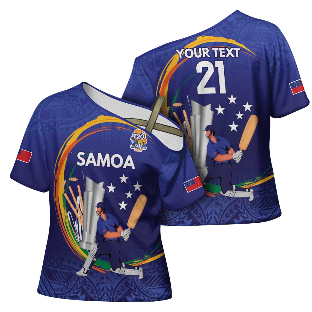 Custom Cricket Samoa East Asia-Pacific Cross Shoulder Shirt Samoa Storming the Limits - Polynesian Pride