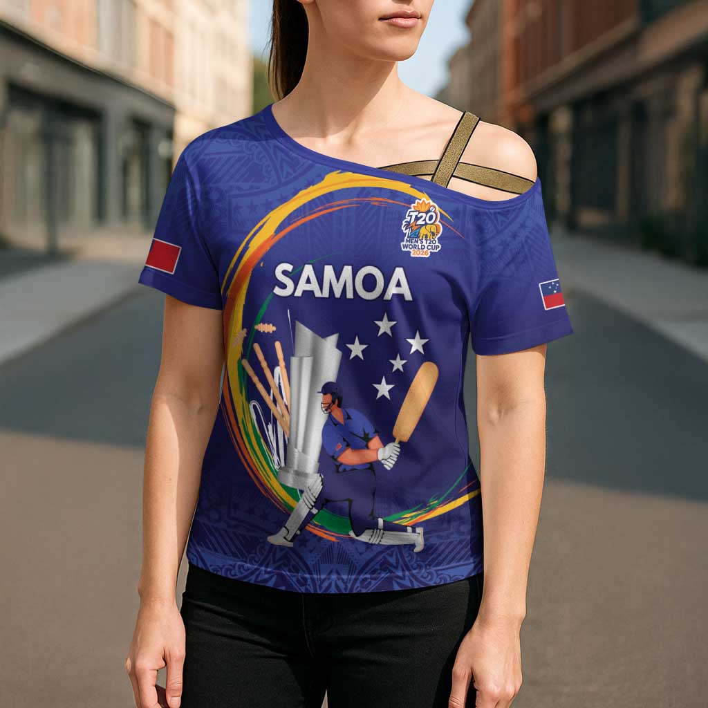 Custom Cricket Samoa East Asia-Pacific Cross Shoulder Shirt Samoa Storming the Limits - Polynesian Pride