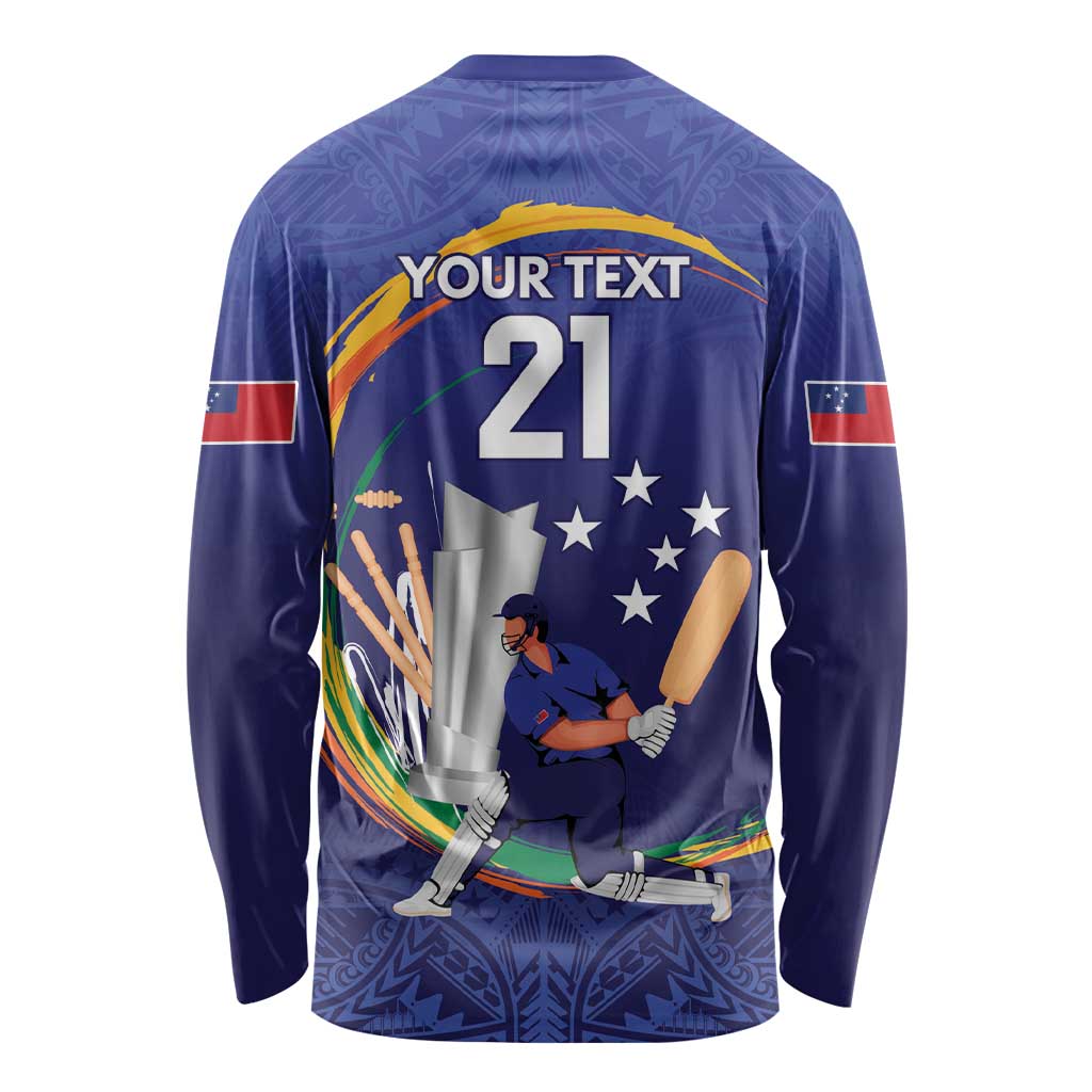 Custom Cricket Samoa East Asia-Pacific Long Sleeve Shirt Samoa Storming the Limits - Polynesian Pride