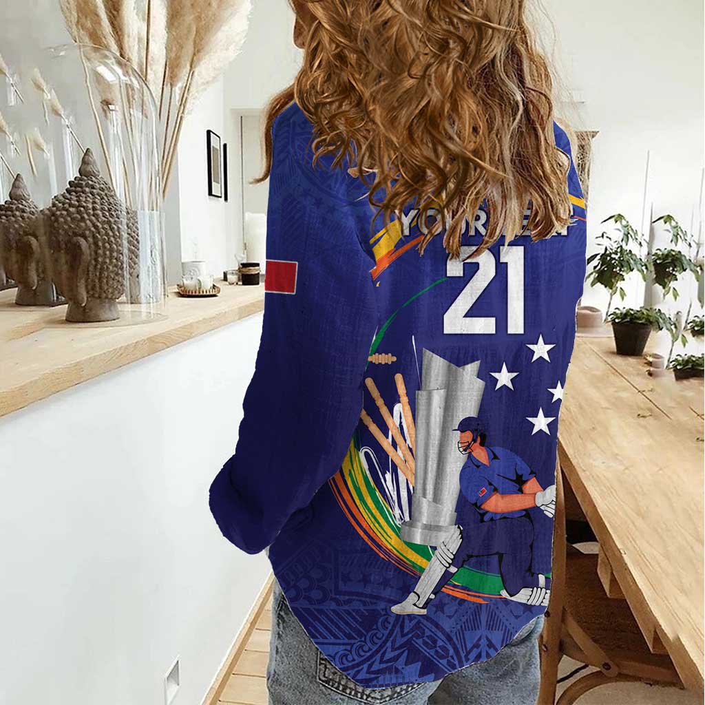 Custom Cricket Samoa East Asia-Pacific Women Casual Shirt Samoa Storming the Limits - Polynesian Pride