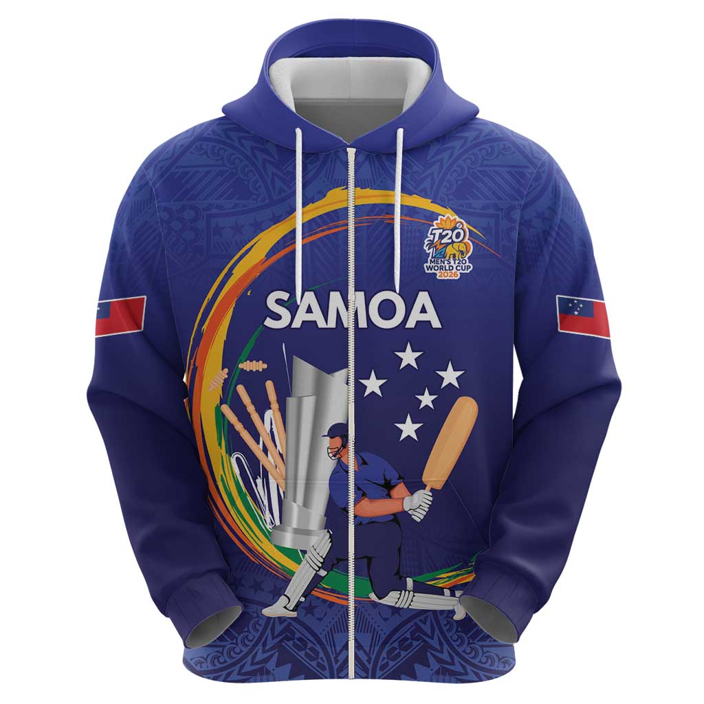 Custom Cricket Samoa East Asia-Pacific Zip Hoodie Samoa Storming the Limits - Polynesian Pride