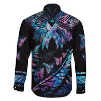 polynesia-ribbon-butterflies-family-matching-off-shoulder-maxi-dress-and-hawaiian-shirt-silver-fern-breast-cancer-with-papua-shell-pattern