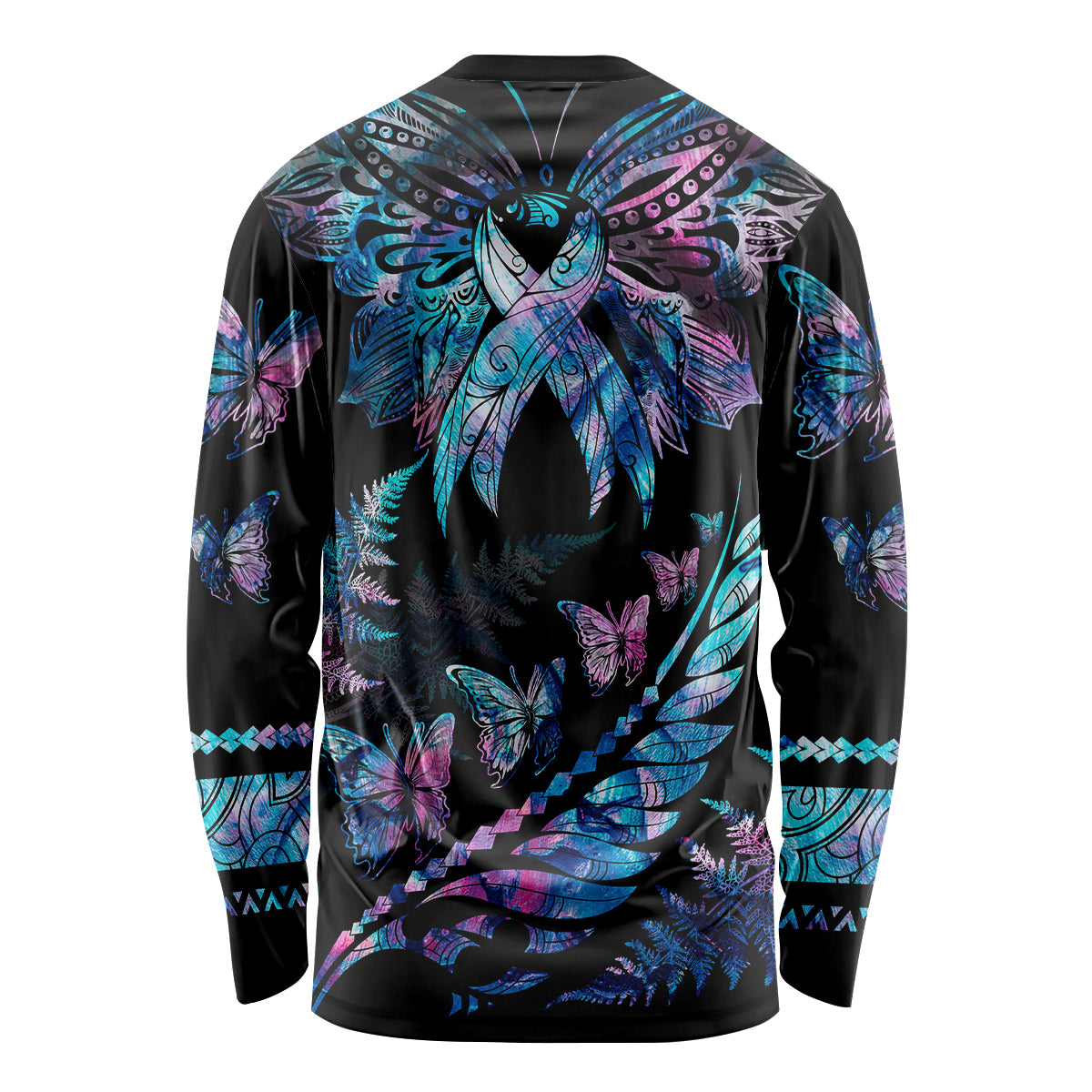 polynesia-ribbon-butterflies-long-sleeve-shirt-silver-fern-breast-cancer-with-papua-shell-pattern