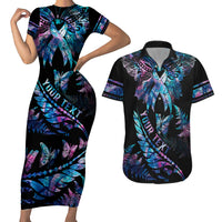 personalised-polynesia-ribbon-butterflies-couples-matching-short-sleeve-bodycon-dress-and-hawaiian-shirt-silver-fern-breast-cancer-with-papua-shell-pattern