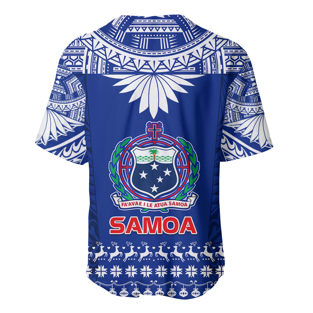 Toa Samoa Christmas Baseball Jersey Samoa Siva Tau Manuia Le Kerisimasi Blue Vibe LT9 - Polynesian Pride