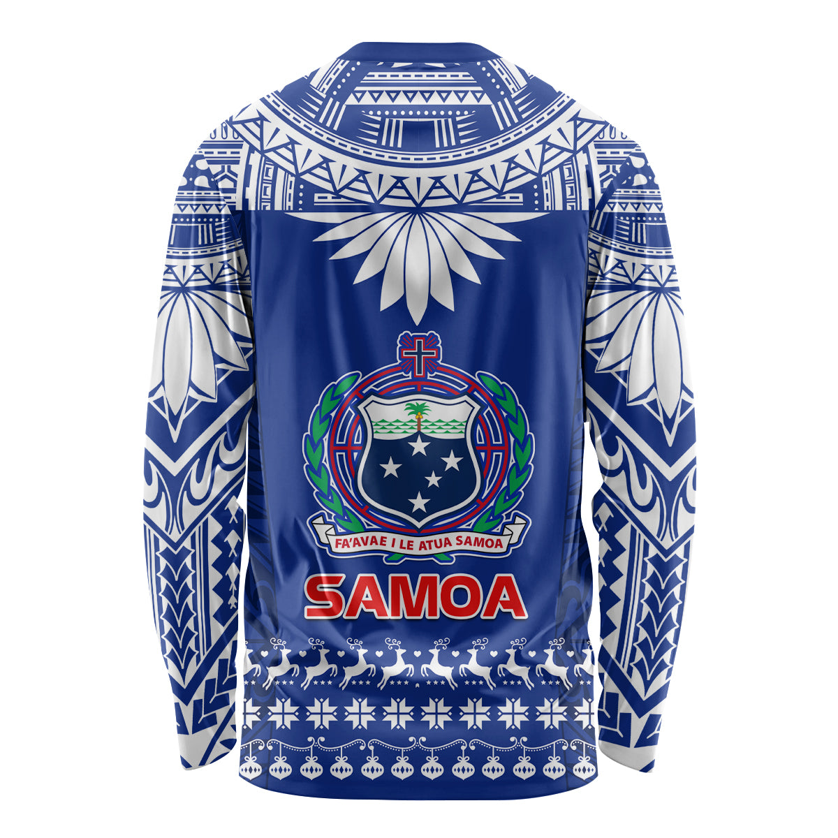Toa Samoa Christmas Long Sleeve Shirt Samoa Siva Tau Manuia Le Kerisimasi Blue Vibe LT9 - Polynesian Pride