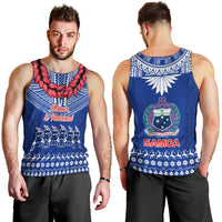 Toa Samoa Christmas Men Tank Top Samoa Siva Tau Manuia Le Kerisimasi Blue Vibe LT9 - Polynesian Pride