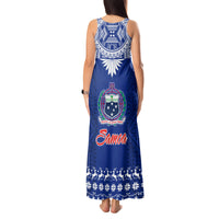 Toa Samoa Christmas Tank Maxi Dress Samoa Siva Tau Manuia Le Kerisimasi Blue Vibe LT9 - Polynesian Pride