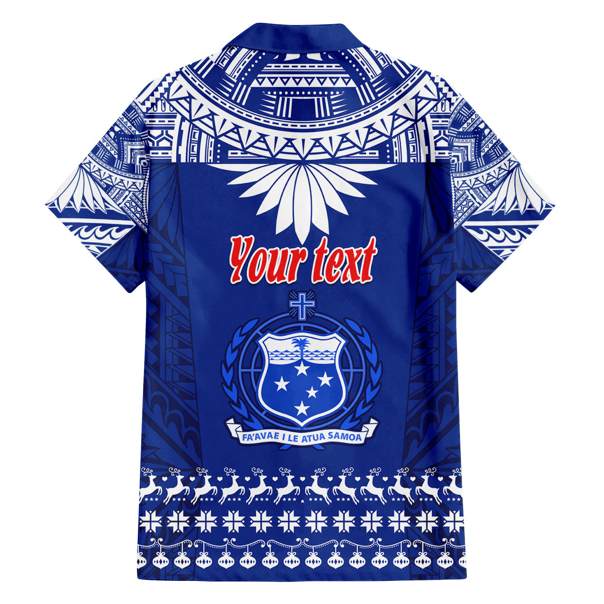 Personalised Toa Samoa Christmas Family Matching Long Sleeve Bodycon Dress and Hawaiian Shirt Samoa Siva Tau Manuia Le Kerisimasi Blue Vibe LT9 - Polynesian Pride