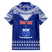 Personalised Toa Samoa Christmas Family Matching Long Sleeve Bodycon Dress and Hawaiian Shirt Samoa Siva Tau Manuia Le Kerisimasi Blue Vibe LT9 - Polynesian Pride