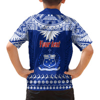 Personalised Toa Samoa Christmas Kid Hawaiian Shirt Samoa Siva Tau Manuia Le Kerisimasi Blue Vibe LT9 - Polynesian Pride