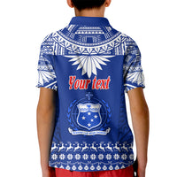 Personalised Toa Samoa Christmas Kid Polo Shirt Samoa Siva Tau Manuia Le Kerisimasi Blue Vibe LT9 - Polynesian Pride