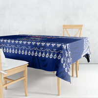 Personalised Toa Samoa Christmas Tablecloth Samoa Siva Tau Manuia Le Kerisimasi Blue Vibe LT9 - Polynesian Pride