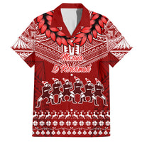Toa Samoa Christmas Family Matching Long Sleeve Bodycon Dress and Hawaiian Shirt Samoa Siva Tau Manuia Le Kerisimasi Red Vibe LT9 Dad's Shirt - Short Sleeve Red - Polynesian Pride