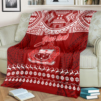 Personalised Toa Samoa Christmas Blanket Samoa Siva Tau Manuia Le Kerisimasi Red Vibe LT9 - Polynesian Pride